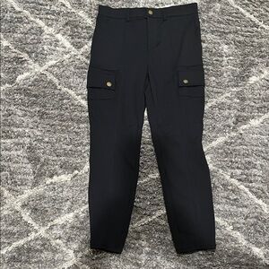 HALARA Black Cargo Track Pants with Snap Flap Pockets